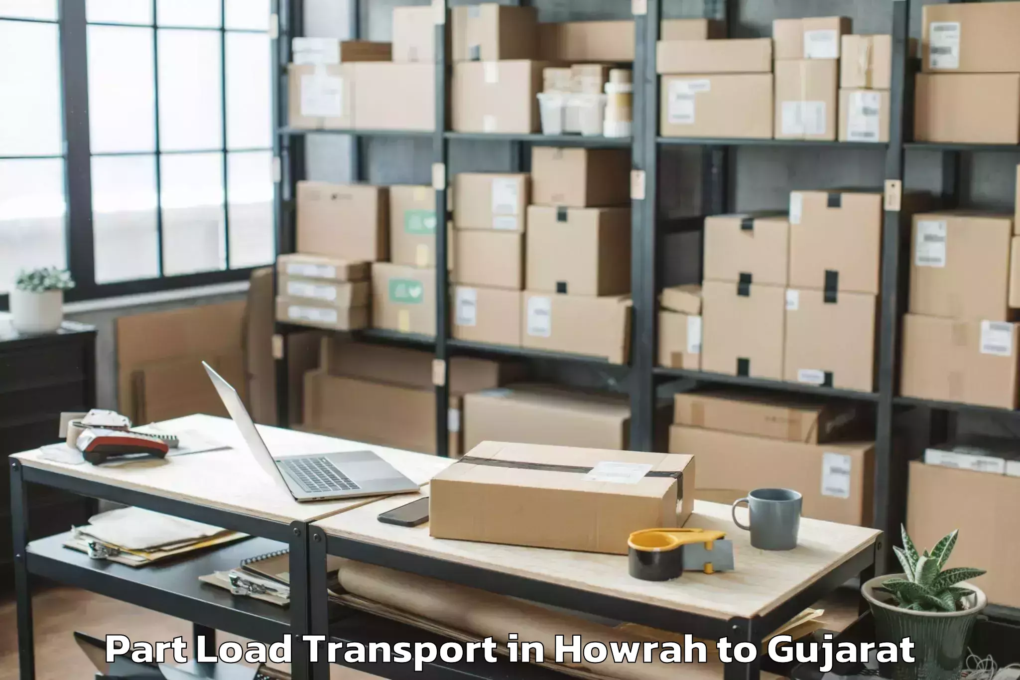 Top Howrah to Bhiloda Part Load Transport Available